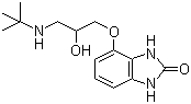4-[3-[(tert-butyl)amino]-2-hydroxypropoxy]-1,3-dihydro-2H-benzimidazol-2-one molecular structure (CAS 81047-99-6)