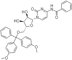 N-Benzoyl-5'-O-[bis(4-methoxyphenyl)phenylmethyl]cytidine molecular structure (CAS 81246-76-6)