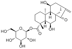 ent-6,11-Dihydroxy-15-oxo-16-kauren-19-oic acid beta-D-glucopyranosyl ester molecular structure (CAS 81263-97-0)