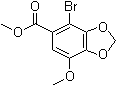 4-Bromo-7-methoxy-1,3-benzodioxole-5-carboxylic acid methyl ester molecular structure (CAS 81474-46-6)