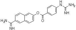 structure of CAS# 81525-10-2, Nafamstat;6-Amidino-2-naphthyl 4-guanidinobenzoate; Nafamostat