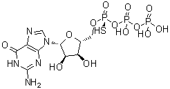 Guanosine, 5'→P''-ester with [P''(R)]-thiotriphosphoric acid molecular structure (CAS 81570-50-5)