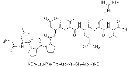 Glycyl-L-leucyl-L-prolyl-L-prolyl-L-alpha-aspartyl-L-valyl-L-glutaminyl-L-arginyl-L-valine molecular structure (CAS 817194-87-9)