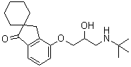 4'-[3-[(1,1-Dimethylethyl)amino]-2-hydroxypropoxy]spiro[cyclohexane-1,2'-[2H]inden]-1'(3'H)-one molecular structure (CAS 81840-58-6)