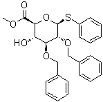 Phenyl 2,3-bis-O-(phenylmethyl)-1-thio-beta-D-glucopyranosiduronic acid methyl ester molecular structure (CAS 819798-56-6)