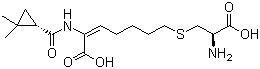 structure of CAS# 82009-34-5, Cilastatin;(Z)-7-[(2S)-2-Amino-3-hydroxy-3-oxopropyl]sulfanyl-2-[[(1S)-2,2-dimethylcyclopropanecarbonyl]amino]hept-2-enoic acid