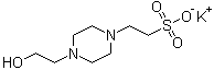 4-(2-羟基乙基)-1-哌嗪乙烷磺酸单钾盐分子结构 (CAS 82207-62-3)