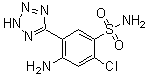 4-Amino-2-chloro-5-(2H-tetrazol-5-yl)benzenesulfonamide molecular structure (CAS 82212-14-4)