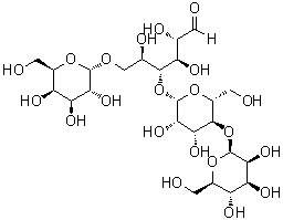 O-beta-D-甘露糖基-(1→4)-O-beta-D-甘露糖基-(1→4)-O-[alpha-D-吡喃半乳糖基-(1→6)]-D-甘露糖分子结构 (CAS 82220-78-8)