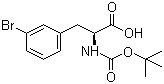 结构式 CAS# 82278-73-7, Boc-L-3-溴苯丙氨酸; 叔丁氧羰基-3-溴苯基-L-丙氨酸