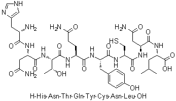 L-Histidyl-L-asparaginyl-L-threonyl-L-glutaminyl-L-tyrosyl-L-cysteinyl-L-asparaginyl-L-leucine molecular structure (CAS 823810-48-6)