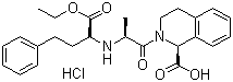 结构式 CAS# 82586-55-8, 盐酸喹那普利; (3S-(2(R*(R*)),3R*))-2-(2-((1-乙氧羰基-3-苯丙基)氨基)-1-氧代丙基)-1,2,3,4-四氢-3-异喹啉羧酸盐酸盐