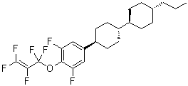 1,3-二氟-2-[(1,1,2,3,3-五氟-2-丙烯基)氧基]-5-[(反式,反式)-4'-丙基[1,1'-联环己烷]-4-基]苯分子结构 (CAS 827320-48-9)