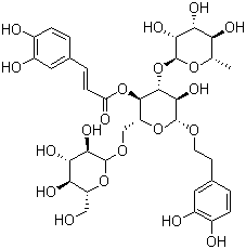 structure of CAS# 82854-37-3, Echinacoside;[(2R,3R,4R,5R,6R)-6-[2-(3,4-Dihydroxyphenyl)ethoxy]-5-hydroxy-2-[[(2R,3R,4S,5S,6R)-3,4,5-trihydroxy-6-(hydroxymethyl)oxan-2-yl]oxymethyl]-4-[(2S,3R,4R,5R,6S)-3,4,5-trihydroxy-6-methyloxan-2-yl]oxyoxan-3-yl] (E)-3-(3,4-dihydroxyphenyl)prop-2-enoate