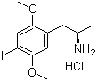 (-)-2,5-Dimethoxy-4-iodoamphetamine hydrochloride molecular structure (CAS 82864-02-6)