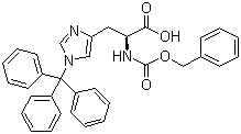 structure of CAS# 82882-71-1, N-[(Phenylmethoxy)carbonyl]-1-(triphenylmethyl)-L-histidine