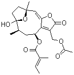 8alpha-Tigloyloxyhirsutinolide 13-O-acetate molecular structure (CAS 83182-58-5)
