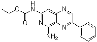 (5-氨基-3-苯基吡啶并[3,4-b]吡嗪-7-基)氨基甲酸乙酯分子结构 (CAS 83269-15-2)