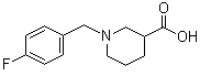 结构式 CAS# 832737-45-8, 1-[(4-氟苯基)甲基]-3-哌啶甲酸