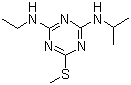 structure of CAS# 834-12-8, Ametryn;Ametryne; Bromoxynil; 2-Methylthio-4-ethylamino-6-isopropylamino-1,3,5-triazine; N-ethyl-N'-(1-methylethyl)-6-methylthio-1,3,5-triazine-2,4-diamine