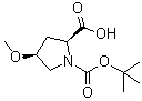 (2S,4S)-1-tert-Butoxycarbonyl-4-methoxypyrrolidine-2-carboxylic acid molecular structure (CAS 83623-93-2)