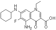 structure of CAS# 836620-48-5, 5-Amino-7-(cyclohexylamino)-1-ethyl-6-fluoro-1,4-dihydro-4-oxo-3-quinolinecarboxylic acid;AS 1842856