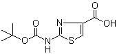 结构式 CAS# 83673-98-7, 2-(叔丁氧羰基氨基)噻唑-4-羧酸