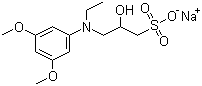N-乙基-N-(2-羟基-3-磺丙基)-3,5-二甲氧基苯胺钠盐分子结构 (CAS 83777-30-4)