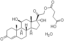 Hydrocortisone hemisuccinate hydrate molecular structure (CAS 83784-20-7)