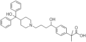 结构式 CAS# 83799-24-0, 非索芬那定; 非索非那定; 4-[4-[4-(羟基二苯基甲基)-1-哌啶基]-1-羟基丁基]-alpha,alpha-二甲基苯乙酸