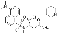 N2-[[5-(二甲基氨基)-1-萘基]磺酰基]-L-天冬氨酰胺哌啶盐分子结构 (CAS 83846-47-3)