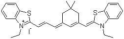 3-乙基-2-[3-[3-[(3-乙基-3H-苯并噻唑-2-亚基)甲基]-5,5-二甲基环己-2-烯-1-亚基]丙-1-烯基]苯并噻唑鎓碘化物分子结构 (CAS 83846-69-9)