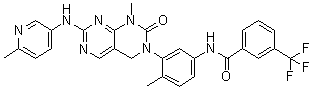 N-[3-[1,4-二氢-1-甲基-7-[(6-甲基-3-吡啶基)氨基]-2-氧代嘧啶并[4,5-d]嘧啶-3(2H)-基]-4-甲基苯基]-3-(三氟甲基)苯甲酰胺分子结构 (CAS 839706-07-9)