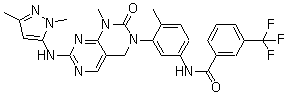 structure of CAS# 839707-37-8, Pluripotin;SC 1; N-[3-[7-[(1,3-Dimethyl-1H-pyrazol-5-yl)amino]-1,4-dihydro-1-methyl-2-oxopyrimido[4,5-d]pyrimidin-3(2H)-yl]-4-methylphenyl]-3-(trifluoromethyl)benzamide