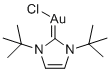 氯[1,3-双(1,1'-二甲基乙基)2H-咪唑-2-亚基]金(I)分子结构 (CAS 839722-07-5)