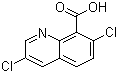 structure of CAS# 84087-01-4, Quinclorac;3,7-Dichloroquinoline-8-carboxylic acid; 3,7-Dichloro-8-quinolinecarboxylic acid; BAS-514-H; Facet 75 DF