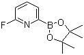 structure of CAS# 842136-58-7, 6-fluoropyridine-2-boronic acid pinacol ester;2-Fluoro-6-(4,4,5,5-tetramethyl-1,3,2-dioxaborolan-2-yl)pyridine