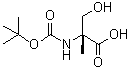 结构式 CAS# 84311-18-2, N-[叔丁氧羰基]-2-甲基-D-丝氨酸