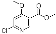 structure of CAS# 84332-02-5, 6-Chloro-4-methoxynicotinic acid methyl ester;Methyl 6-chloro-4-methoxynicotinate