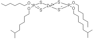 (T-4)-Bis[O-hexyl O-(6-methylheptyl) phosphorodithioato-S,S']zinc molecular structure (CAS 84434-50-4)