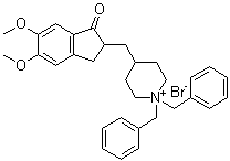 4-[(2,3-Dihydro-5,6-dimethoxy-1-oxo-1H-inden-2-yl)methyl]-1,1-bis(phenylmethyl)piperidinium bromide molecular structure (CAS 844694-85-5)