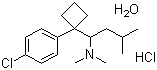 结构式 CAS# 84485-00-7, 盐酸西布曲明; N-[1-[1-(4-氯苯基)环丁基]-3-甲基丁基]-N,N-二甲胺盐酸盐