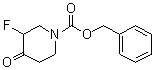 structure of CAS# 845256-59-9, 3-Fluoro-4-oxopiperidine-1-carboxylic acid benzyl ester;Benzyl 3-fluoro-4-oxo-piperidine-1-carboxylate
