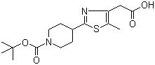 [2-[1-(tert-Butoxycarbonyl)piperidin-4-yl]-5-methyl-1,3-thiazol-4-yl]acetic acid molecular structure (CAS 845885-88-3)