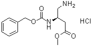 (R)-4-氨基-3-苄氧羰基氨基丁酸甲酯盐酸盐分子结构 (CAS 845909-53-7)