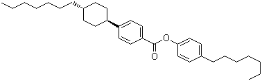 4-反式-(4-庚基环己基苯甲酸)对庚基苯酚酯分子结构 (CAS 84601-00-3)