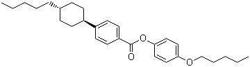 structure of CAS# 84601-01-4, 4-Pentyloxyphenyl 4-trans-(4-pentylcyclohexyl)benzoate