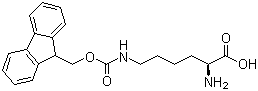 结构式 CAS# 84624-28-2, N'-Fmoc-L-赖氨酸; N6-(9-芴甲氧羰基)-L-赖氨酸