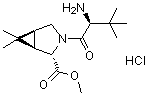(1R,2S,5S)-3-[(2S)-2-Amino-3,3-dimethyl-1-oxobutyl]-6,6-dimethyl-3-azabicyclo[3.1.0]hexane-2-carboxylic acid methyl ester monohydrochloride molecular structure (CAS 847644-96-6)