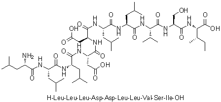 L-Leucyl-L-leucyl-L-leucyl-L-alpha-aspartyl-L-alpha-aspartyl-L-leucyl-L-leucyl-L-valyl-L-seryl-L-isoleucine molecular structure (CAS 847863-20-1)